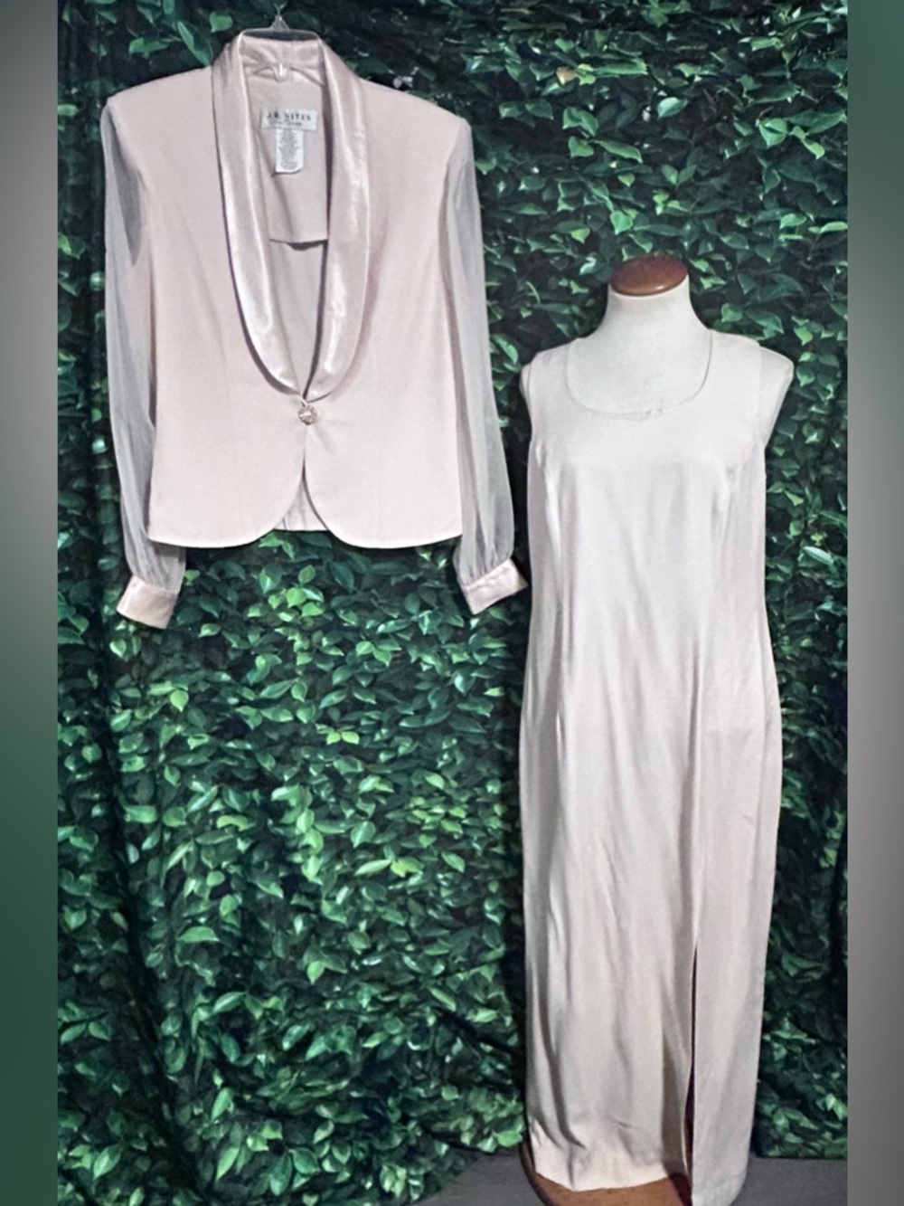 J.R. Nites Formal Mother-of-the-Bride Dress & Jacket Set Champagne Womens 12